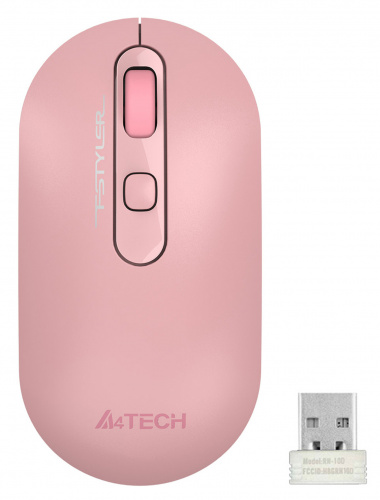 Мышь A4Tech Fstyler FG20S розовый оптическая (2000dpi) silent беспроводная USB для ноутбука (4but) фото 2