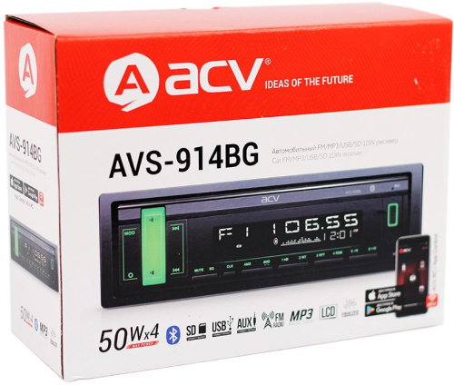 Автомагнитола ACV AVS-914BG 1DIN 4x50Вт v4.0 (35767) фото 6