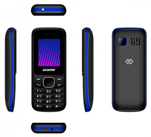 Мобильный телефон Digma A170 2G Linx черный/синий моноблок 2Sim 1.77" 128x160 GSM900/1800 FM microSD max16Gb фото 3
