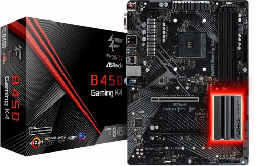 Материнская плата Asrock B450 Gaming K4 Soc-AM4 AMD B450 4xDDR4 ATX AC`97 8ch(7.1) GbLAN RAID+VGA+HDMI+DP фото 5