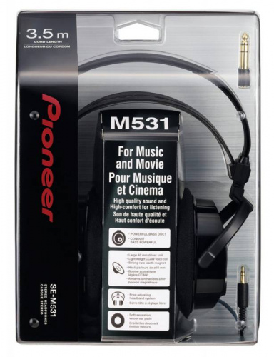Наушники мониторные Pioneer SE-M531 3.5м черный проводные оголовье фото 4