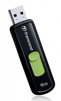 Флеш Диск Transcend 16Gb Jetflash 500 TS16GJF500 USB2.0 черный/зеленый