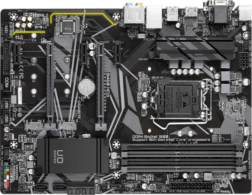 Материнская плата Gigabyte B460 HD3 Soc-1200 Intel B460 4xDDR4 ATX AC`97 8ch(7.1) GbLAN RAID+VGA+DVI+HDMI
