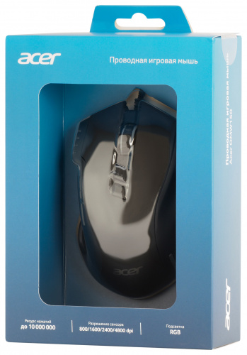 Мышь Acer OMW150 черный оптическая (4800dpi) USB (8but) фото 2