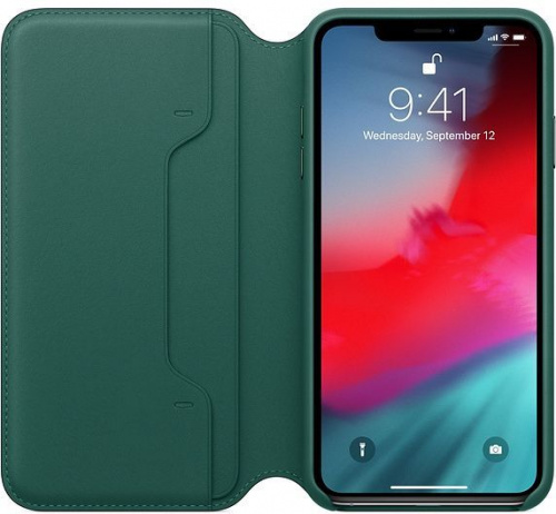 Чехол (флип-кейс) Apple для Apple iPhone XS Max Leather Folio темно-зеленый (MRX42ZM/A) фото 4