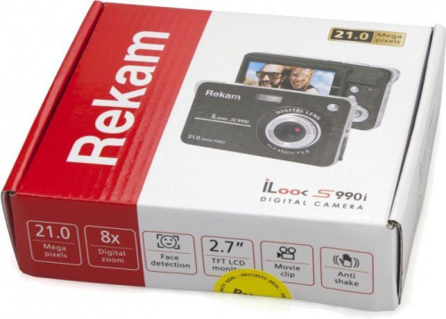 Фотоаппарат Rekam iLook S990i черный 21Mpix 2.7" 720p SDHC/MMC CMOS IS el/Li-Ion фото 6