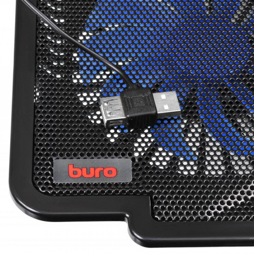 Подставка для ноутбука Buro BU-LCP140-B214 14"335x265x22мм 1xUSB 2x 140ммFAN 480г металлическая сетка/пластик черный фото 2