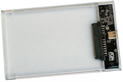 Внешний корпус для HDD/SSD AgeStar 3UB2P4C SATA III USB3.0 пластик прозрачный 2.5" фото 3