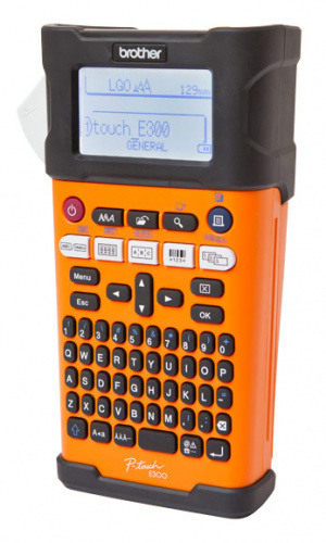 Термопринтер Brother P-touch PT-E300VP (для печ.накл.) переносной оранжевый/черный фото 2