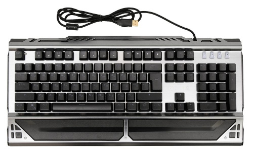 Клавиатура Оклик 980G HUMMER механическая серебристый/черный USB for gamer LED (подставка для запястий) (499580) фото 10