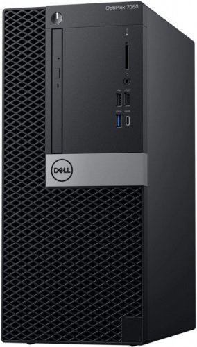 ПК Dell Optiplex 7060 MT i7 8700 (3.2)/8Gb/SSD256Gb/RX 550 4Gb/DVDRW/Windows 10 Professional Single Language/GbitEth/200W/клавиатура/мышь/черный/серебристый