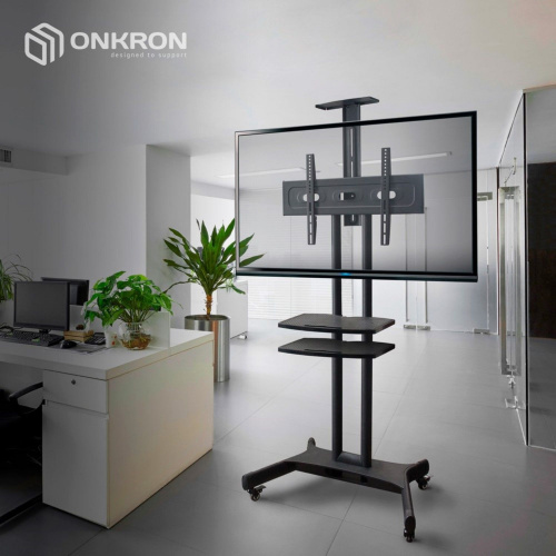 Подставка для телевизора Onkron TS1552 черный 40"-70" макс.60.5кг напольный мобильный фото 7