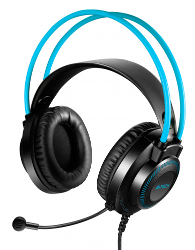 Наушники с микрофоном A4Tech Fstyler FH200i серый/синий 1.8м накладные оголовье (FH200I BLUE) фото 3