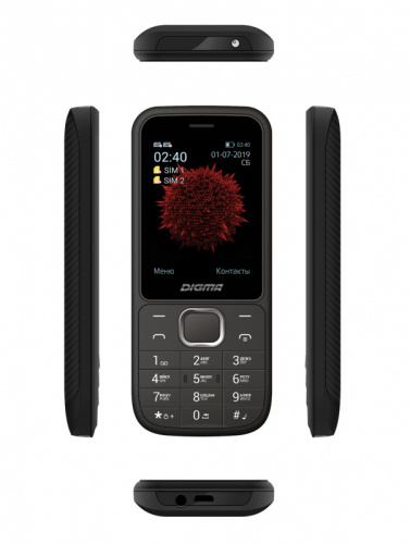 Мобильный телефон Digma C240 Linx 32Mb черный моноблок 2Sim 2.4" 240x320 0.08Mpix GSM900/1800 FM microSD max16Gb фото 2