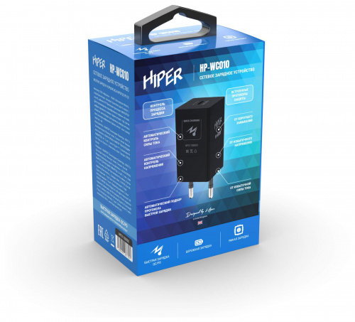Сетевое зар./устр. Hiper HP-WC010 20W 3A (PD+QC) USB-C универсальное черный фото 7