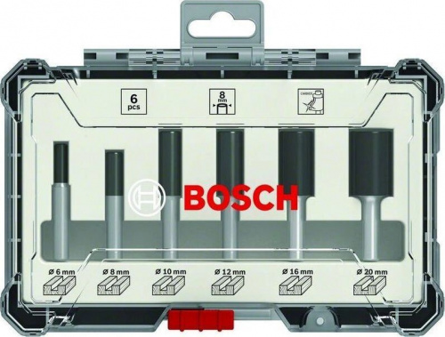 Набор фрез по дер. Bosch 2607017466 d(посад.)=8мм (фрезеры) (упак.:6шт) фото 2