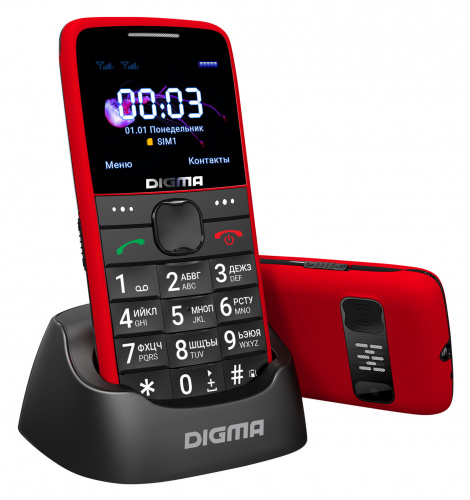 Мобильный телефон Digma S220 Linx 32Mb красный моноблок 2Sim 2.2" 176x220 0.3Mpix GSM900/1800 MP3 FM microSD max32Gb фото 5