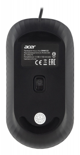 Мышь Acer OMW122 черный оптическая (1200dpi) USB (3but) фото 10