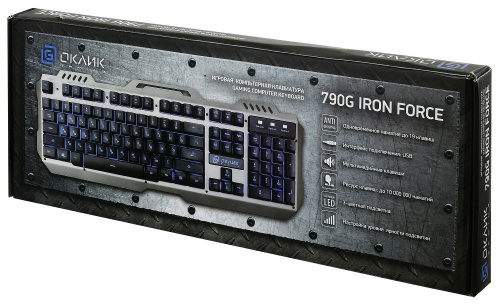 Клавиатура Oklick 790G IRON FORCE темно-серый/черный USB Multimedia LED фото 2
