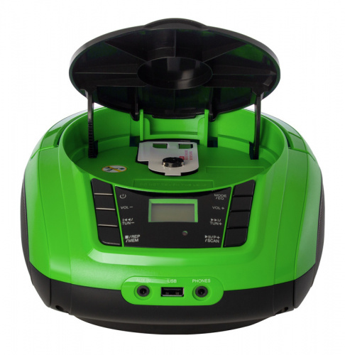 Аудиомагнитола Hyundai H-PCD360 черный/зеленый 4Вт/CD/CDRW/MP3/FM(dig)/USB/BT/SD/MMC/microSD фото 6