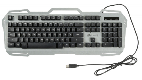 Клавиатура Оклик 747G FROZEN серый/черный USB Multimedia for gamer LED фото 5