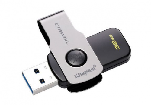Флеш Диск Kingston 32Gb DataTraveler DTSWIVL/32GB USB3.0 серебристый/черный фото 2