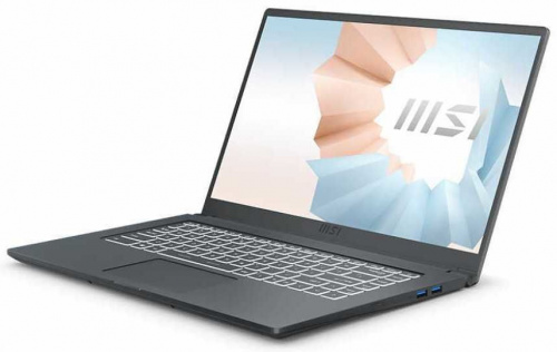 Ноутбук MSI Modern 15 A11SBL-463RU Core i7 1165G7/8Gb/SSD512Gb/NVIDIA GeForce MX450 2Gb/15.6"/IPS/FHD (1920x1080)/Windows 10/grey/WiFi/BT/Cam