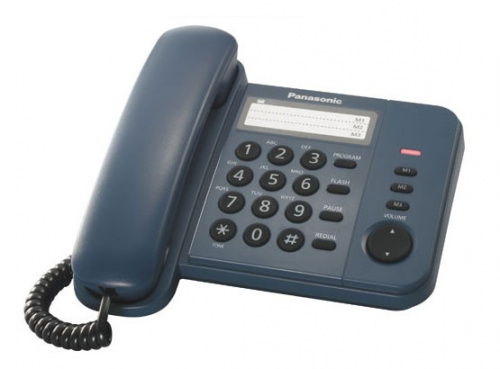 Телефон проводной Panasonic KX-TS2352RUC синий фото 2