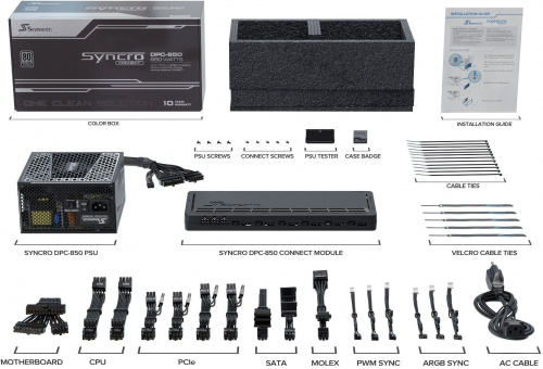 Корпус Seasonic CASE SYNCRO Q704 PLATINUM черный 850W ATX 4x120mm 7x140mm 2xUSB3.0 audio bott PSU фото 9