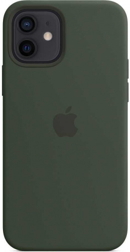 Чехол (клип-кейс) Apple для Apple iPhone 12/12 Pro Silicone Case with MagSafe зеленый кипрский (MHL33ZE/A) фото 2