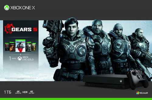 Игровая консоль Microsoft Xbox One X CYV-00331 черный в комплекте: игра: Gears 5 фото 2