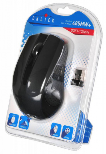 Мышь Oklick 485MW+ черный оптическая (1200dpi) беспроводная USB (2but) фото 5