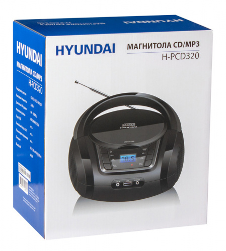 Аудиомагнитола Hyundai H-PCD320 черный 4Вт/CD/CDRW/MP3/FM(dig)/USB/BT/SD/MMC/microSD фото 2