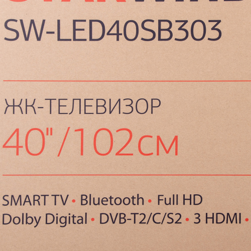 Телевизор LED Starwind 40" SW-LED40SB303 Салют ТВ Frameless черный FULL HD 60Hz DVB-T DVB-T2 DVB-C DVB-S DVB-S2 WiFi Smart TV (RUS) фото 4