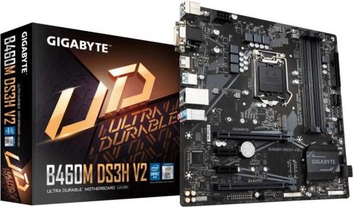 Материнская плата Gigabyte B460M DS3H V2 Soc-1200 Intel H470 4xDDR4 mATX AC`97 8ch(7.1) GbLAN RAID+VGA+DVI+HDMI фото 3