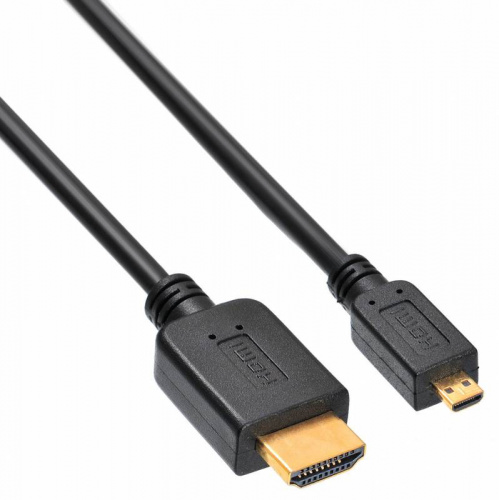 Кабель аудио-видео Buro HDMI 1.4 HDMI (m)/Micro HDMI (m) 1.8м. черный (MICROHDMI-HDMI-1.8) фото 2