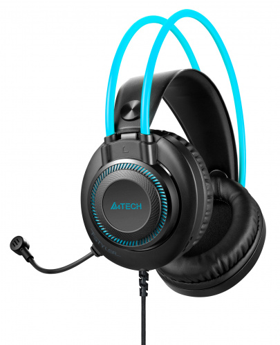 Наушники с микрофоном A4Tech Fstyler FH200i серый/синий 1.8м накладные оголовье (FH200I BLUE) фото 4
