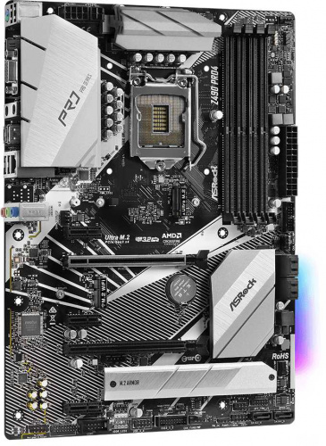 Материнская плата Asrock Z490 PRO4 Soc-1200 Intel Z490 4xDDR4 ATX AC`97 8ch(7.1) GbLAN RAID+VGA+HDMI фото 3