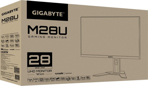 Монитор Gigabyte 28" M28U черный IPS LED 1ms 16:9 HDMI M/M матовая HAS 300cd 178гр/178гр 3840x2160 144Hz FreeSync DP 4K USB 6.93кг фото 6