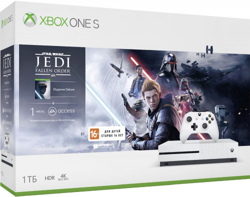 Игровая консоль Microsoft Xbox One S 234-01099 белый в комплекте: игра: Star Wars Jedi Fallen Order фото 3