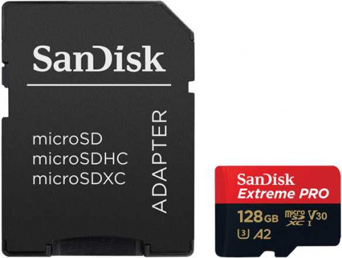 Флеш карта microSDXC 128Gb Class10 Sandisk SDSQXCY-128G-GN6MA Extreme Pro + adapter фото 2