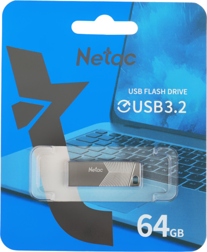 Флеш Диск Netac 64GB UM1 NT03UM1N-064G-32PN USB3.2 серебристый фото 2