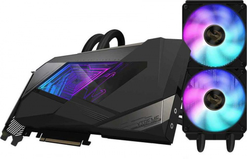 Видеокарта Gigabyte PCI-E 4.0 GV-N3080AORUSX W-10GD 2.0 LHR NVIDIA GeForce RTX 3080 10240Mb 320 GDDR6X 1845/19000 HDMIx3 DPx3 HDCP Ret фото 2