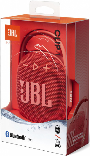 Колонка порт. JBL Clip 4 красный 5W 1.0 BT 15м 500mAh (JBLCLIP4RED) фото 7