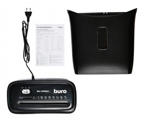 Шредер Buro Home BU-S506C черный (секр.P-4) фрагменты 5лист. 12лтр. пл.карты фото 5