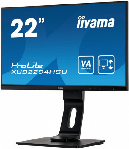 Монитор Iiyama 21.5" ProLite XUB2294HSU-B1 черный VA LED 4ms 16:9 HDMI M/M матовая HAS Pivot 1000:1 250cd 178гр/178гр 1920x1080 D-Sub DisplayPort FHD USB 4.7кг фото 2