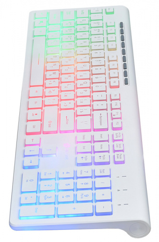 Клавиатура Оклик 490ML белый USB slim Multimedia LED фото 10