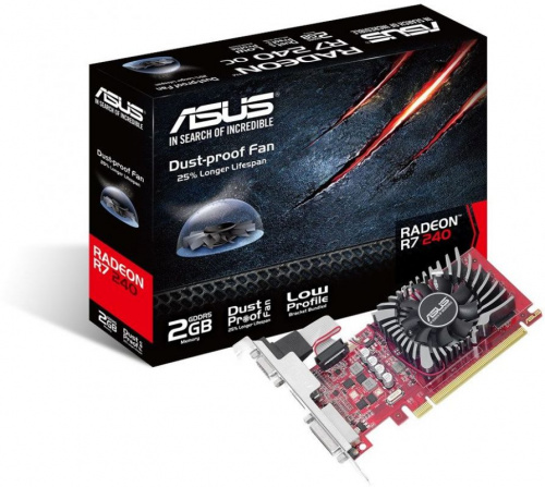 Видеокарта Asus PCI-E R7240-2GD5-L AMD Radeon R7 240 2048Mb 128bit DDR5 730/4600 DVIx1/HDMIx1/CRTx1/HDCP Ret low profile фото 4