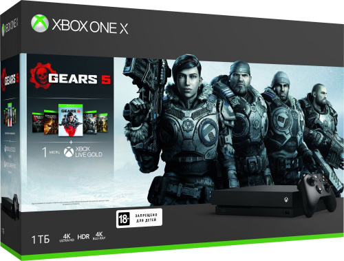 Игровая консоль Microsoft Xbox One X CYV-00331 черный в комплекте: игра: Gears 5 фото 3