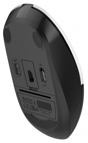 Мышь A4Tech Fstyler FB12 белый/черный оптическая (1200dpi) беспроводная BT/Radio USB (3but) фото 3